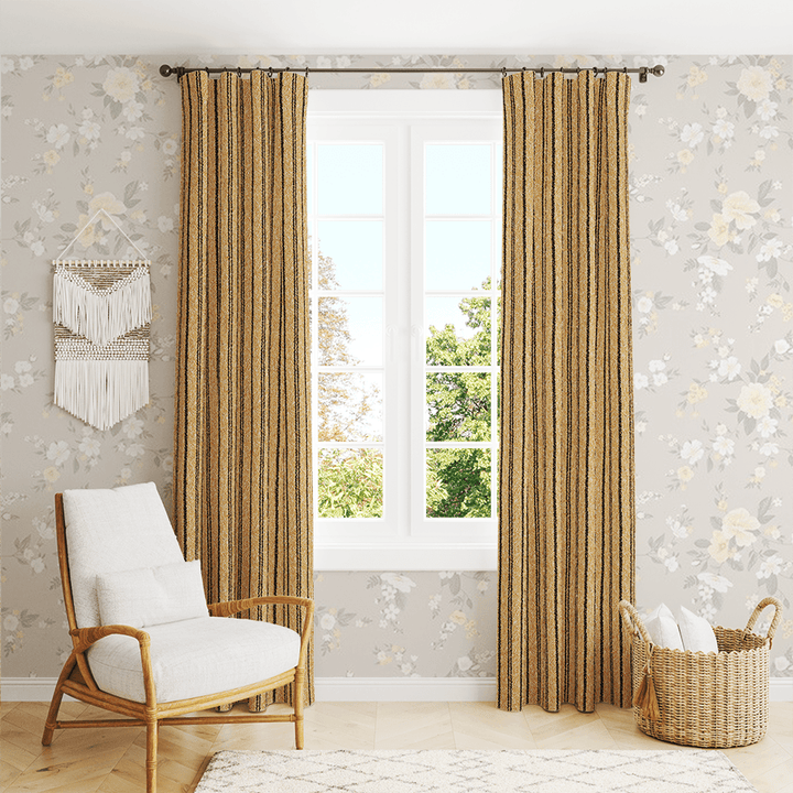 Lena Chalk Stripe wool custom curtains