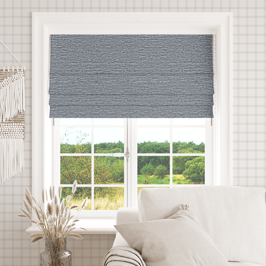 gray roman shades for bathroom by Easylife curtains