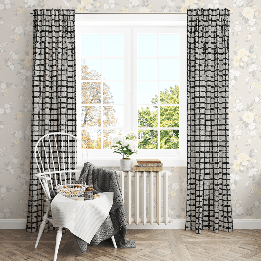 Mia Check Wool Custom Curtains