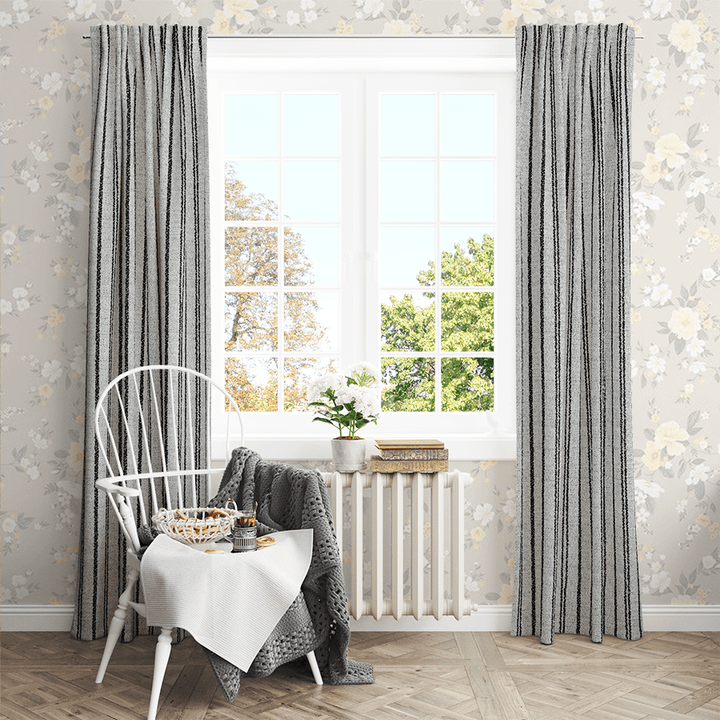 Lena Chalk Stripe wool custom curtains
