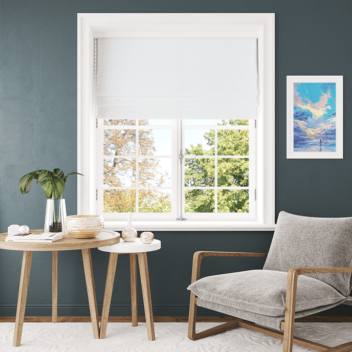 white Linen Roman Shades, Natural Custom Fabric Room Darkening Roman Window Shades Blinds