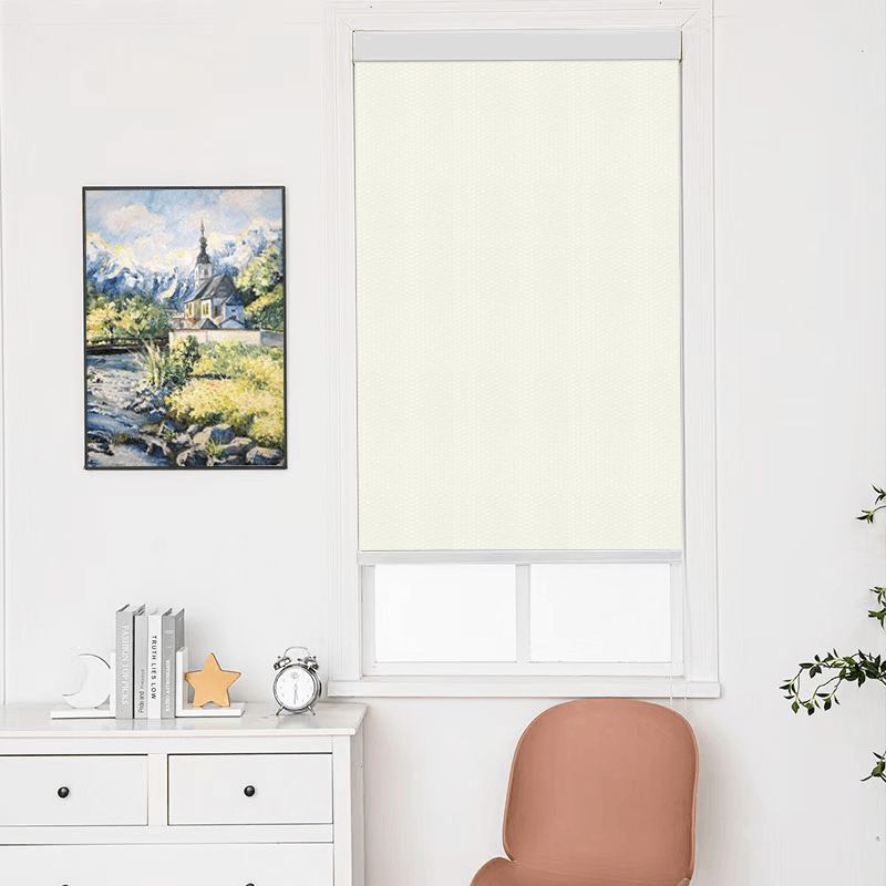 Linen Roller Shades for Windows Cordless Room Darkening Roller Blinds Easy to Install