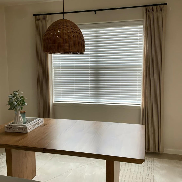 Earth Tones Cotton-Linen Curtains Pleated