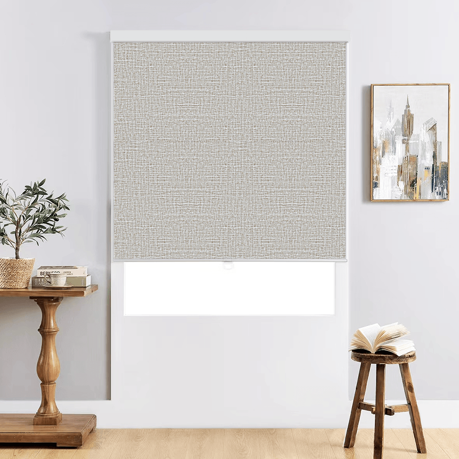 Blackout Window Blinds Cordless,  Window Shades with UV Protection Thermal Insulated Linen Fabric