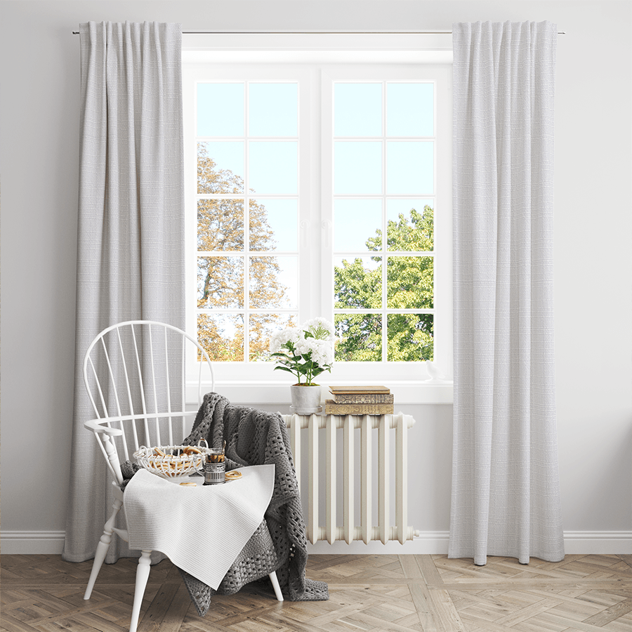 Seagull white linen curtains for lounge room by Easylife Curtains