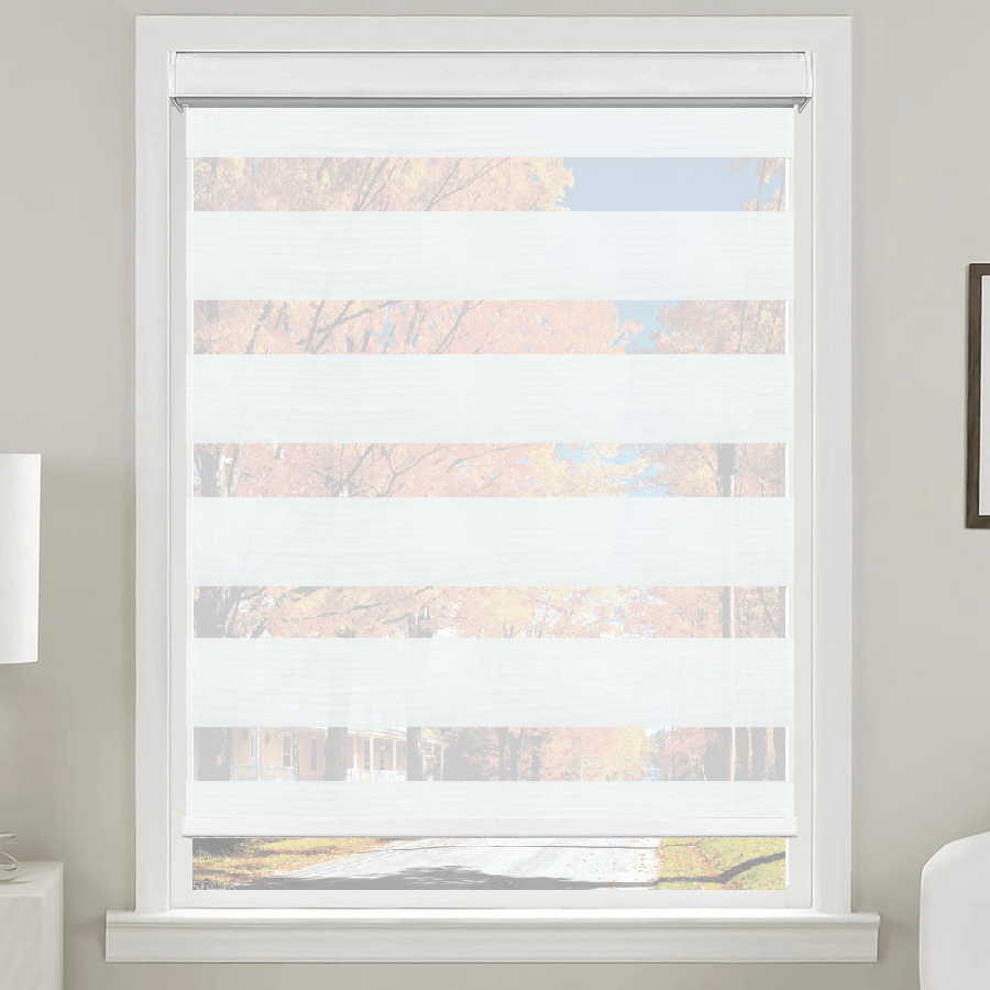 Cordless Zebra Blinds – Light Filtering Dual-Layer Window Shades for Privacy