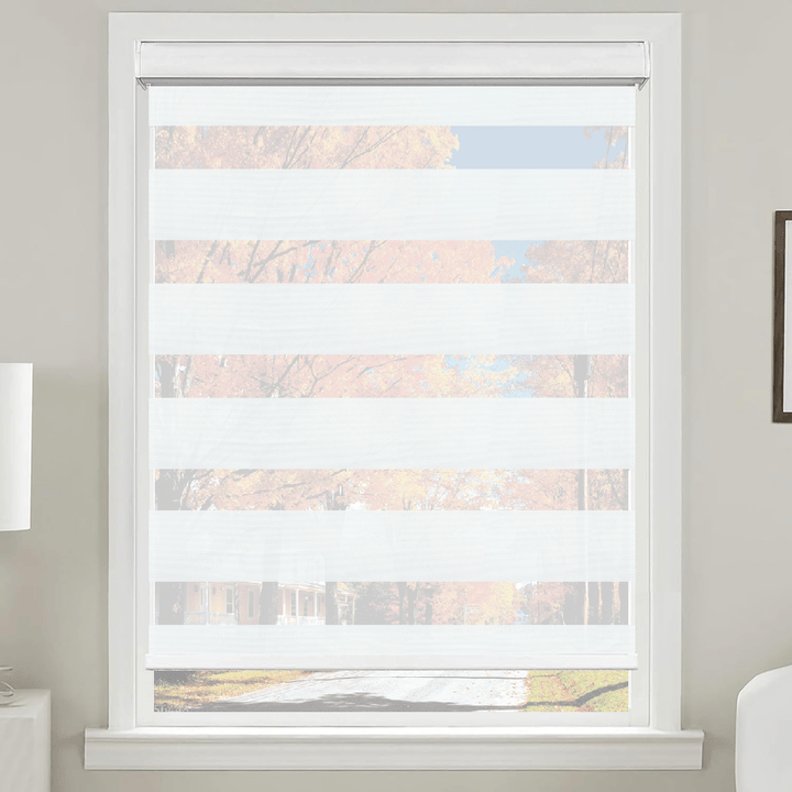 Cordless Zebra Blinds – Light Filtering Dual-Layer Window Shades for Privacy