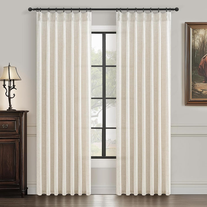 White linen curtains for lounge room-Easylife Curtains