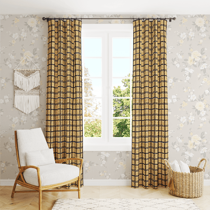 Mia Check Wool Custom Curtains